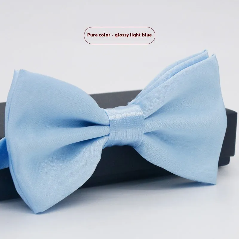 Men's flat head style solid colour bow tie on white background