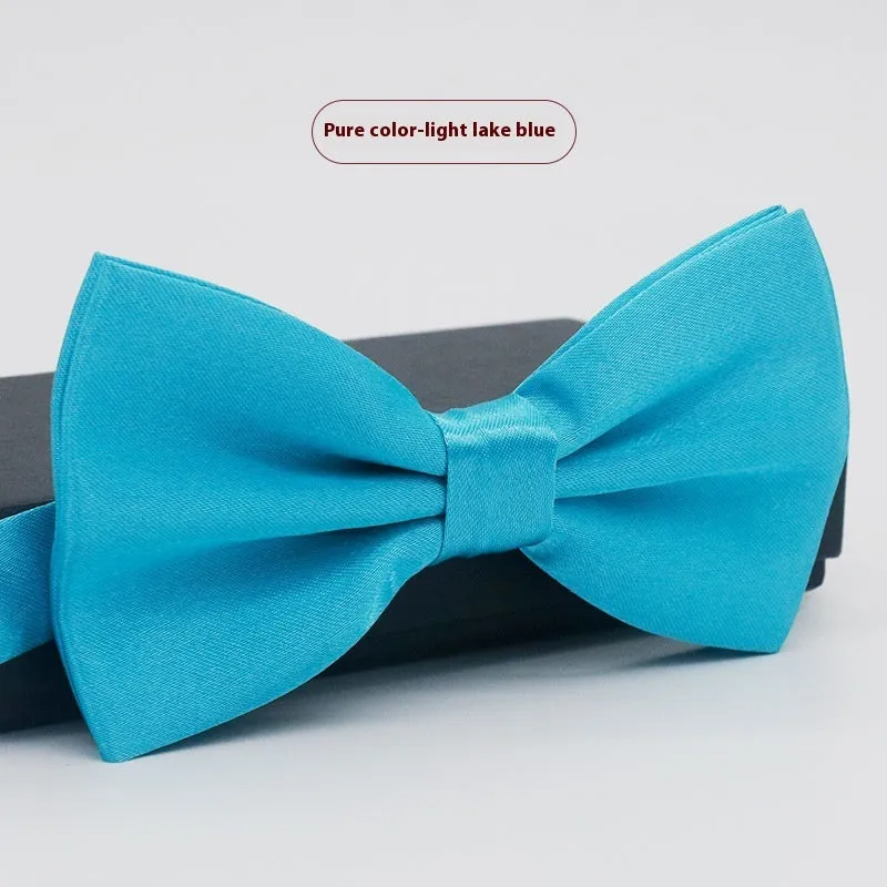 Men's flat head style solid colour bow tie on white background