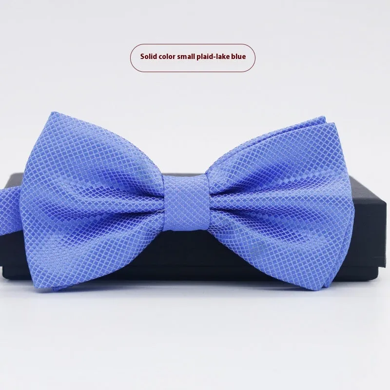 Men's flat head style solid colour bow tie on white background