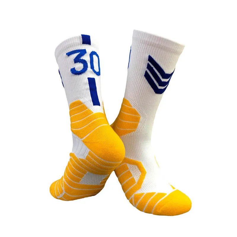 Superstar basketball sports socks in cushion design, polyester blend, adult size EU 37-44