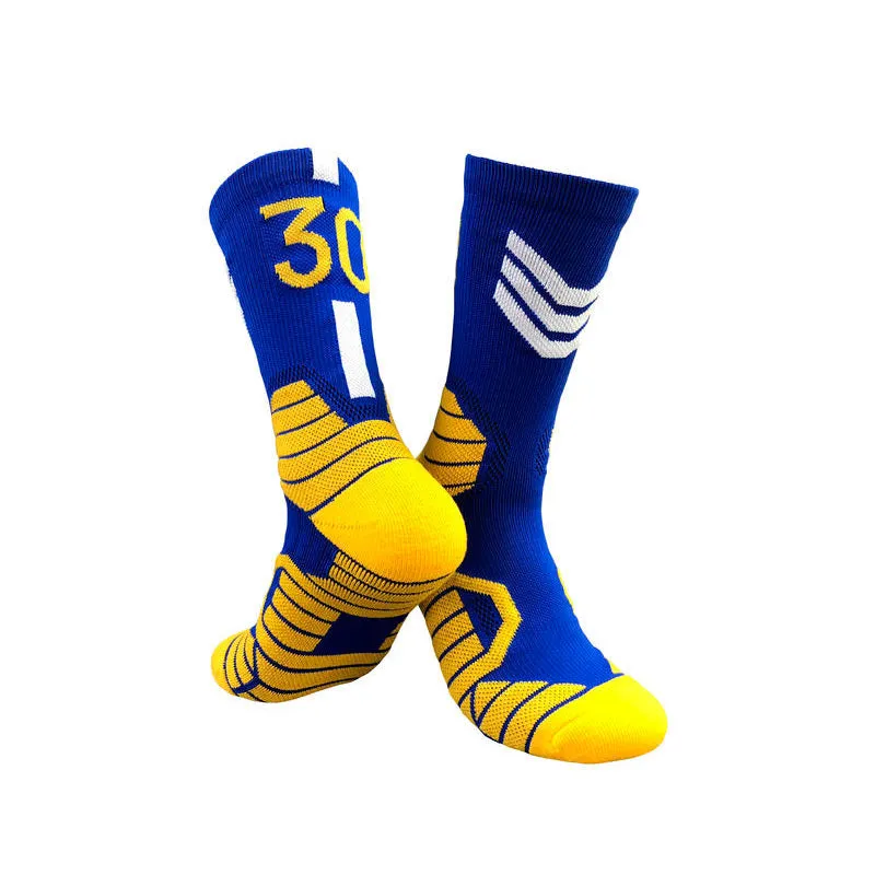 Superstar basketball sports socks in cushion design, polyester blend, adult size EU 37-44