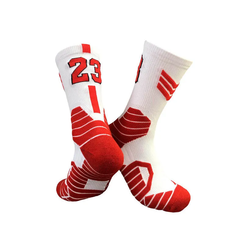 Superstar basketball sports socks in cushion design, polyester blend, adult size EU 37-44
