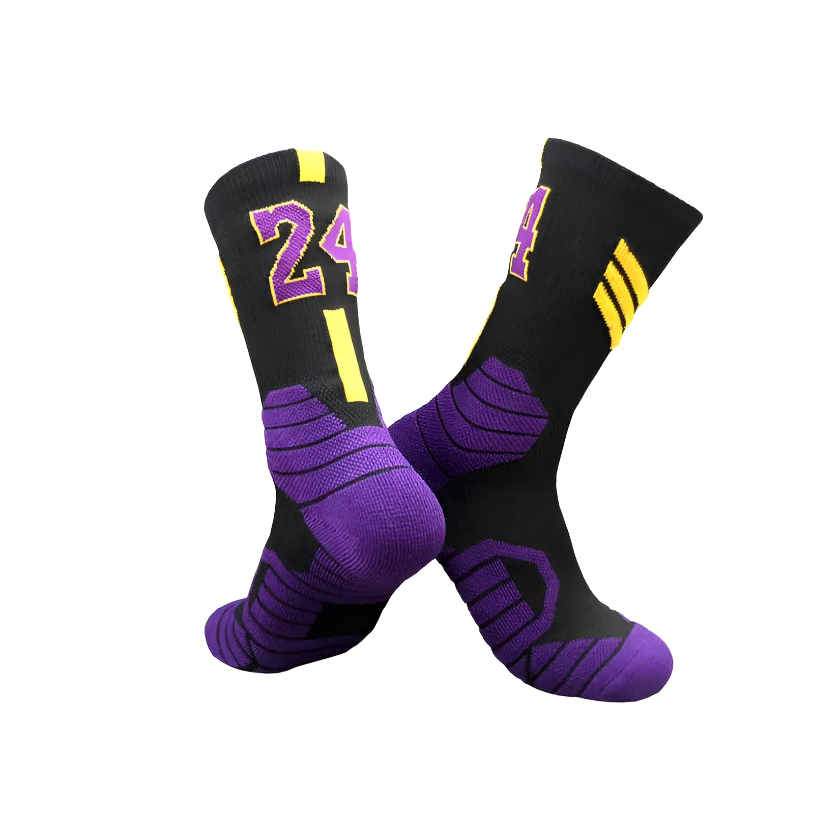 Superstar basketball sports socks in cushion design, polyester blend, adult size EU 37-44