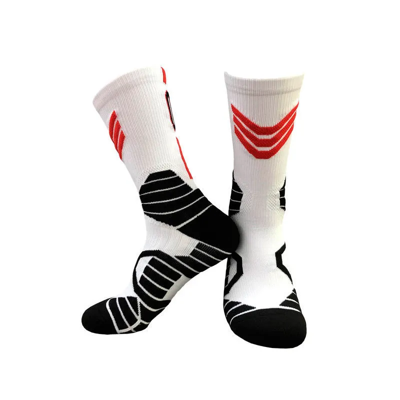 Superstar basketball sports socks in cushion design, polyester blend, adult size EU 37-44