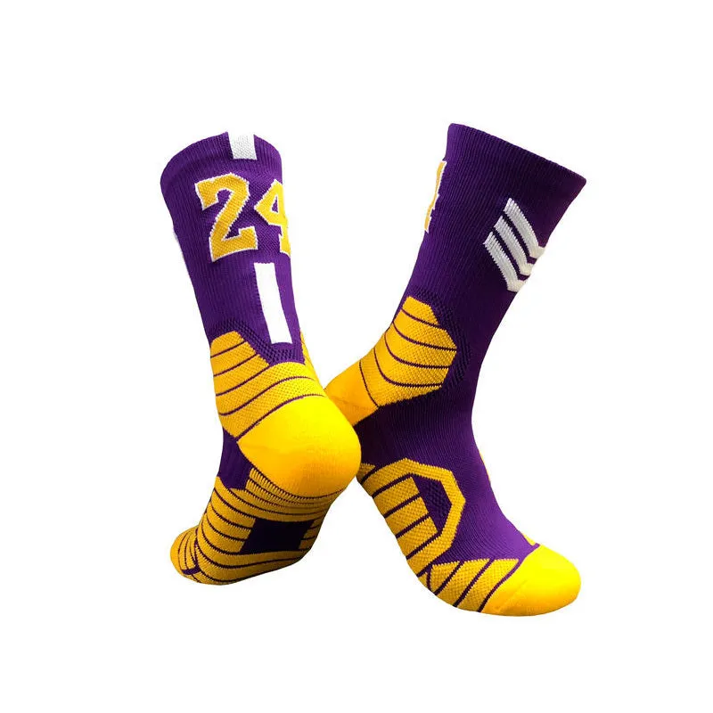 Superstar basketball sports socks in cushion design, polyester blend, adult size EU 37-44