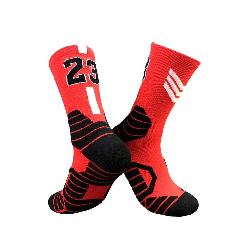 Superstar basketball sports socks in cushion design, polyester blend, adult size EU 37-44