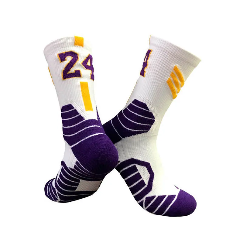 Superstar basketball sports socks in cushion design, polyester blend, adult size EU 37-44