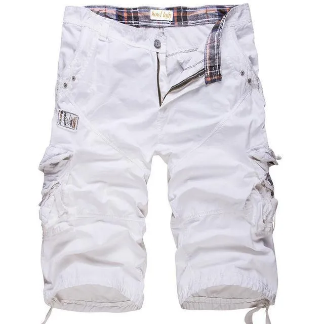 Men army cargo shorts in multiple colours with pocket storage for outdoor use