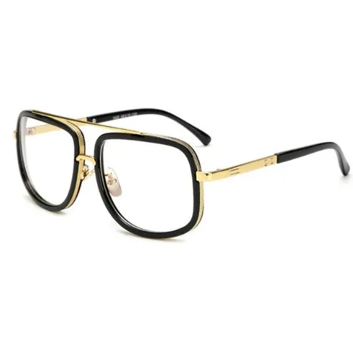 Round vintage mirror sunglasses unisex UV400 protection black plastic metal frame
