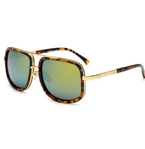 Round vintage mirror sunglasses unisex UV400 protection black plastic metal frame