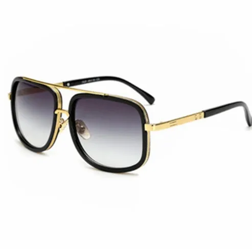 Round vintage mirror sunglasses unisex UV400 protection black plastic metal frame