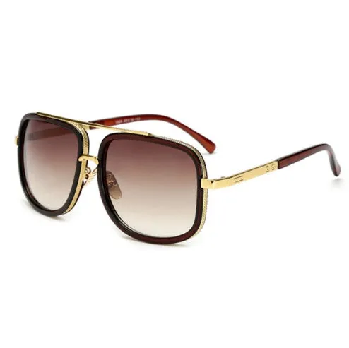 Round vintage mirror sunglasses unisex UV400 protection black plastic metal frame