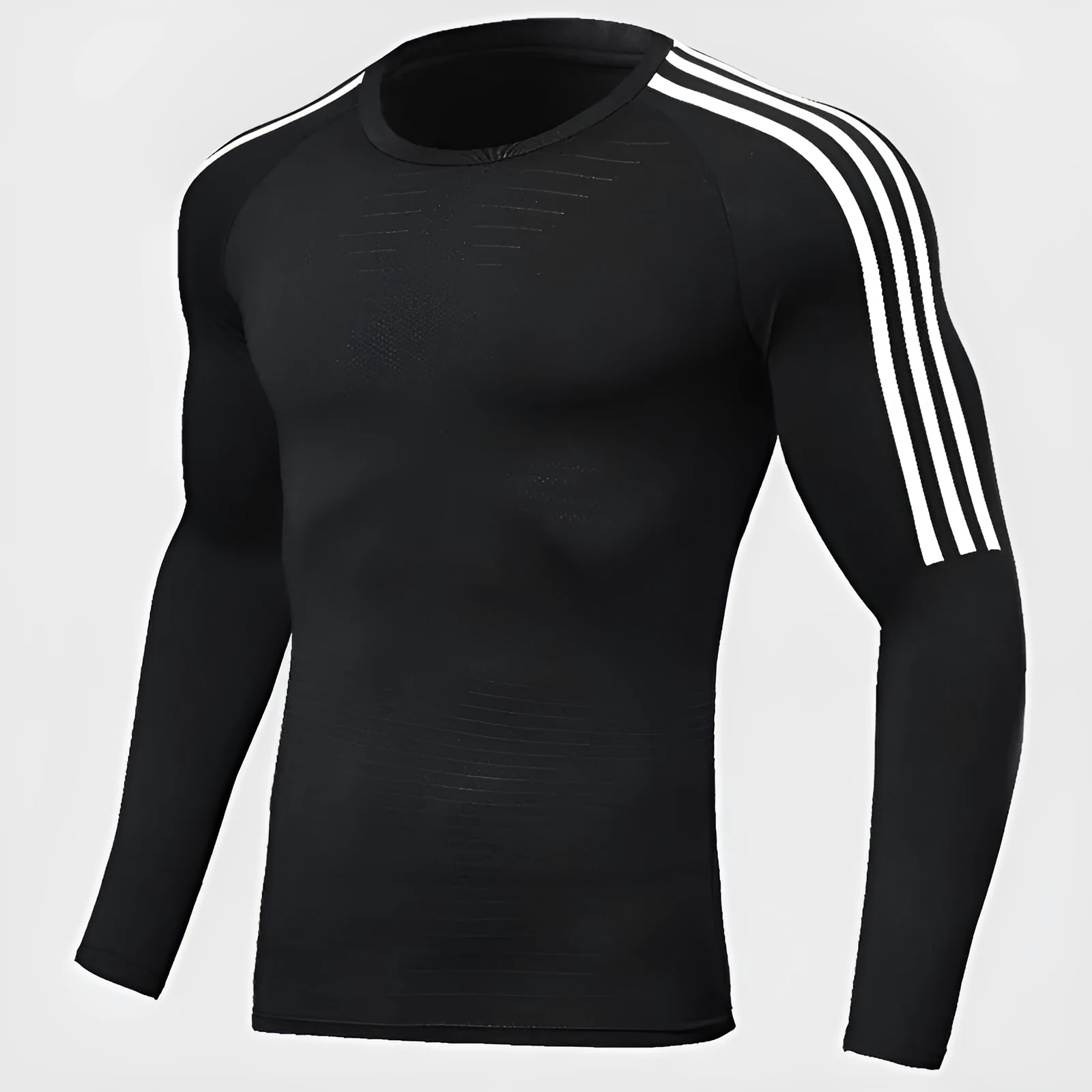 Men's polyester gym sweatshirt long-sleeve quick-dry running top with high elasticity, available in multiple colours