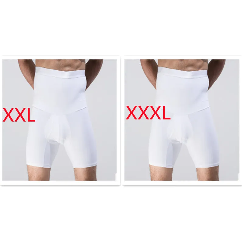 Men's body shaping slimming shorts in black with wide waistband for tummy control
