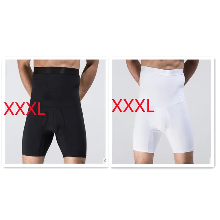 Men's body shaping slimming shorts in black with wide waistband for tummy control