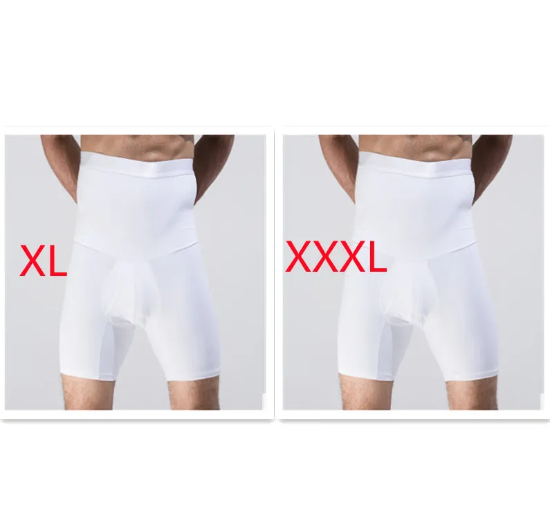 Men's body shaping slimming shorts in black with wide waistband for tummy control