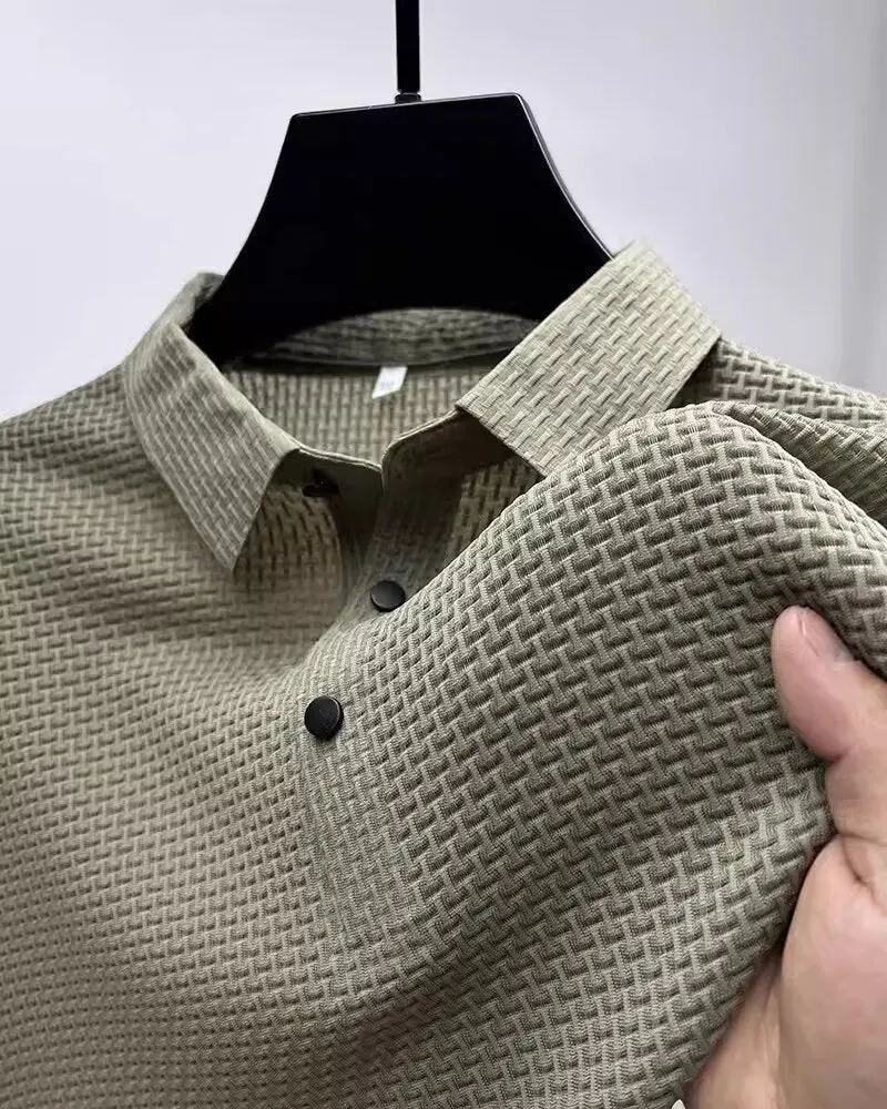 Men's short sleeve polo shirt in business casual style with cotton blend fabric, available in multiple sizes and colours