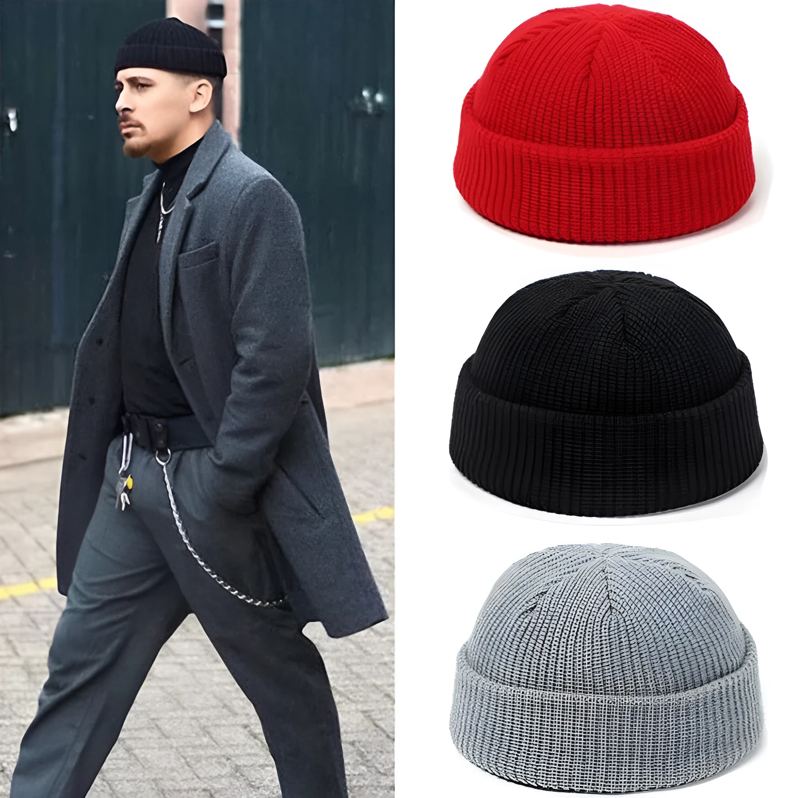 Knitted 100% wool hat in seven colours for events and gifts