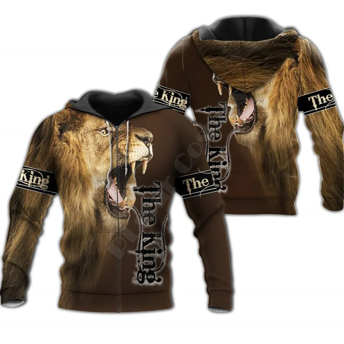 ELON Stylisches Hoodie Animal Edition loose fit zip-up polyester casual top in animal print