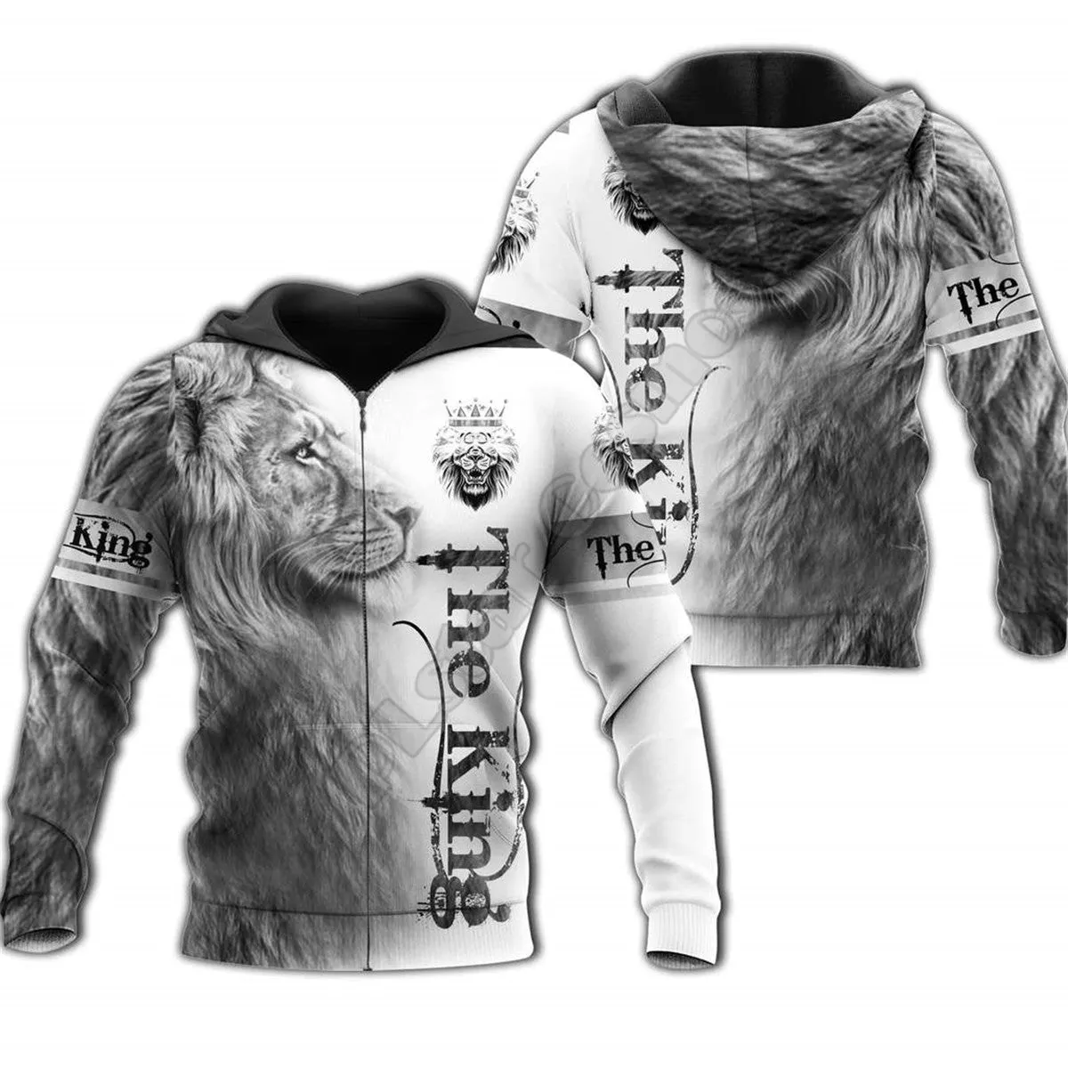 ELON Stylisches Hoodie Animal Edition loose fit zip-up polyester casual top in animal print