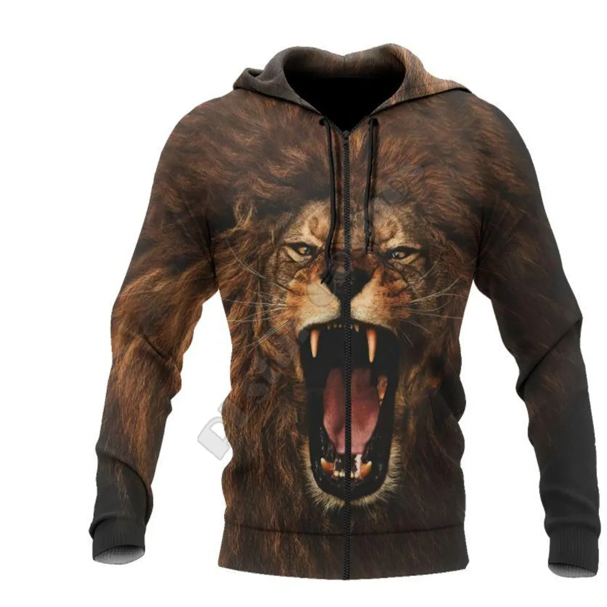 ELON Stylisches Hoodie Animal Edition loose fit zip-up polyester casual top in animal print