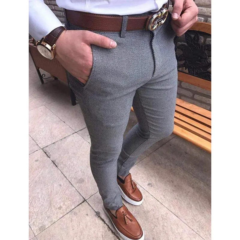 Men's 100% cotton casual suit trousers straight leg style with pocket in black colour