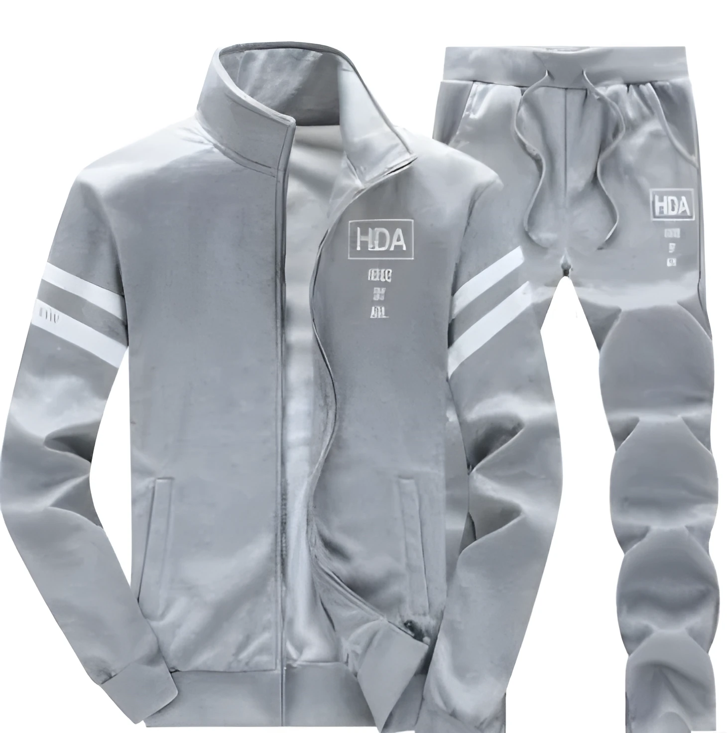 New men's sweatshirt jacket in black with crew neck and long sleeves.