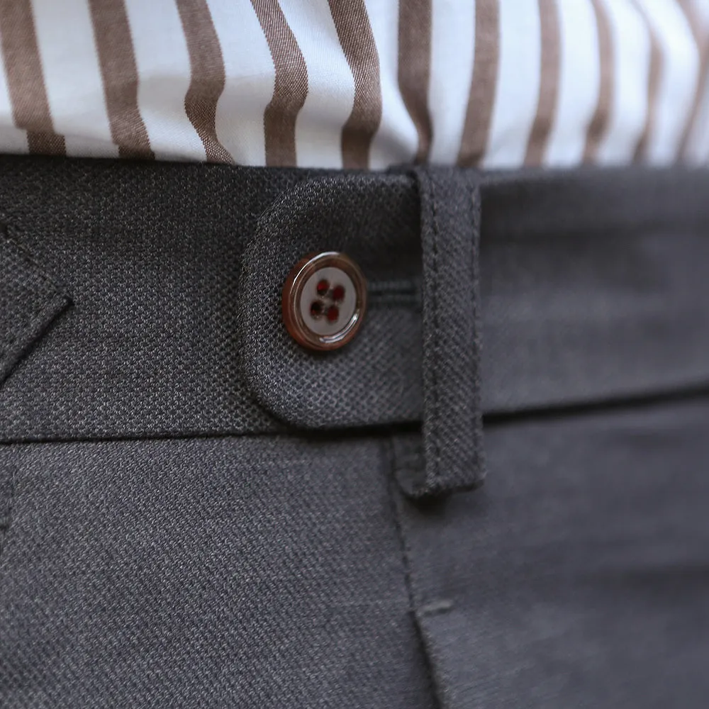 Men's retro straight-leg trousers in dark grey khaki with ironing finish