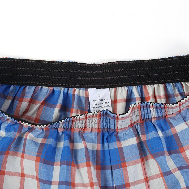 Men's cotton boxer pants in loose fit, woven fabric, with waist stretch and cotton crotch lining