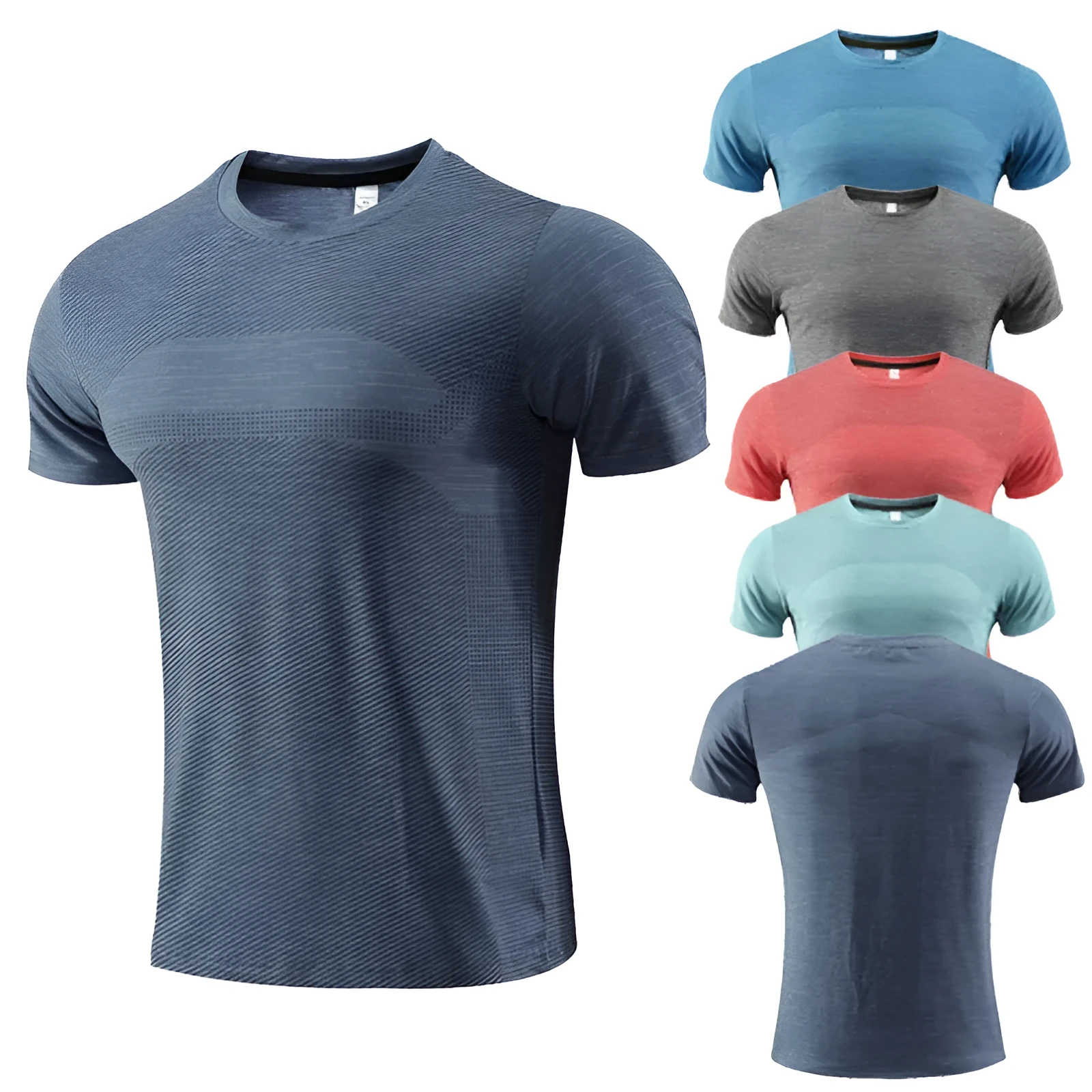Short sleeve polyester spandex sports T-shirt for running and basketball in multiple colours
