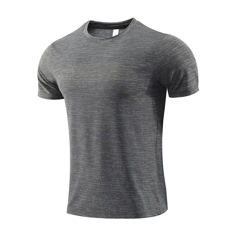 Short sleeve polyester spandex sports T-shirt for running and basketball in multiple colours