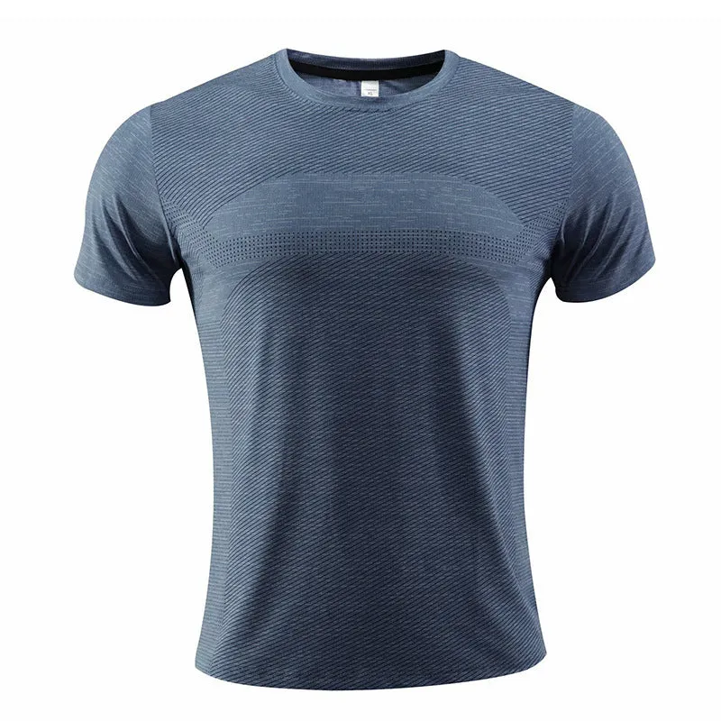 Short sleeve polyester spandex sports T-shirt for running and basketball in multiple colours