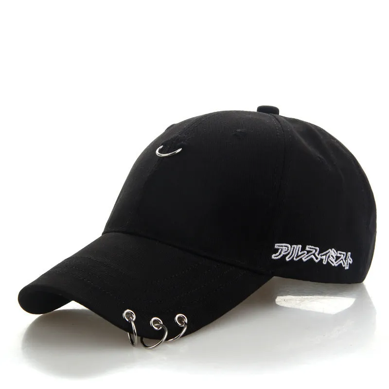 Korean summer baseball cap cotton duck tongue unisex sports fashion hat in black