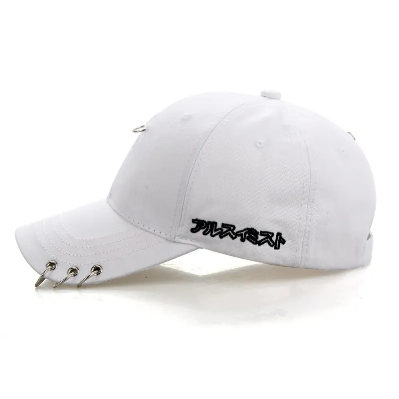 Korean summer baseball cap cotton duck tongue unisex sports fashion hat in black