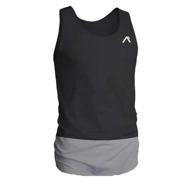 Men's cotton fitness tank, sleeveless with straight hem, available in multiple colours