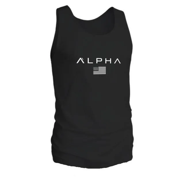 Men's cotton fitness tank, sleeveless with straight hem, available in multiple colours