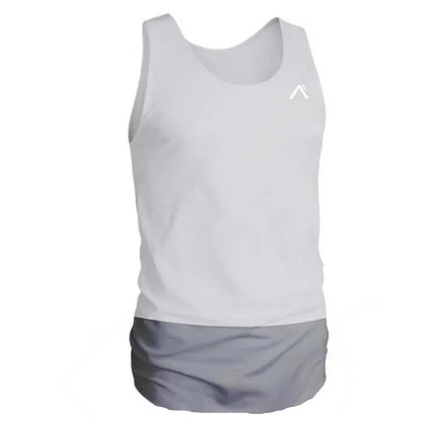 Men's cotton fitness tank, sleeveless with straight hem, available in multiple colours