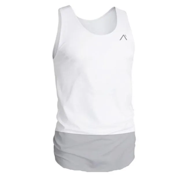 Men's cotton fitness tank, sleeveless with straight hem, available in multiple colours
