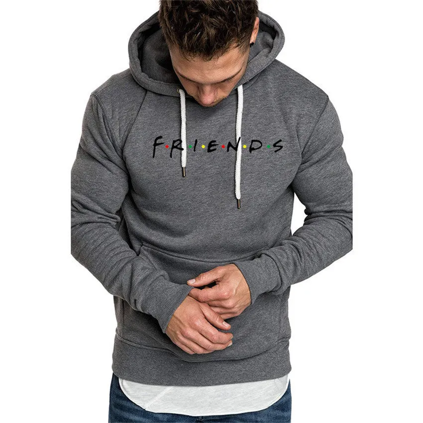 Letter printed plush hoodie in black available in sizes S to 3XL