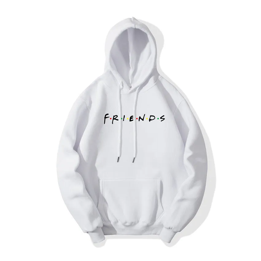 Letter printed plush hoodie in black available in sizes S to 3XL