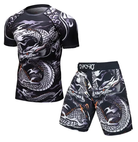 Men's long sleeve polyester compression rashguard t-shirt for MMA gym workout