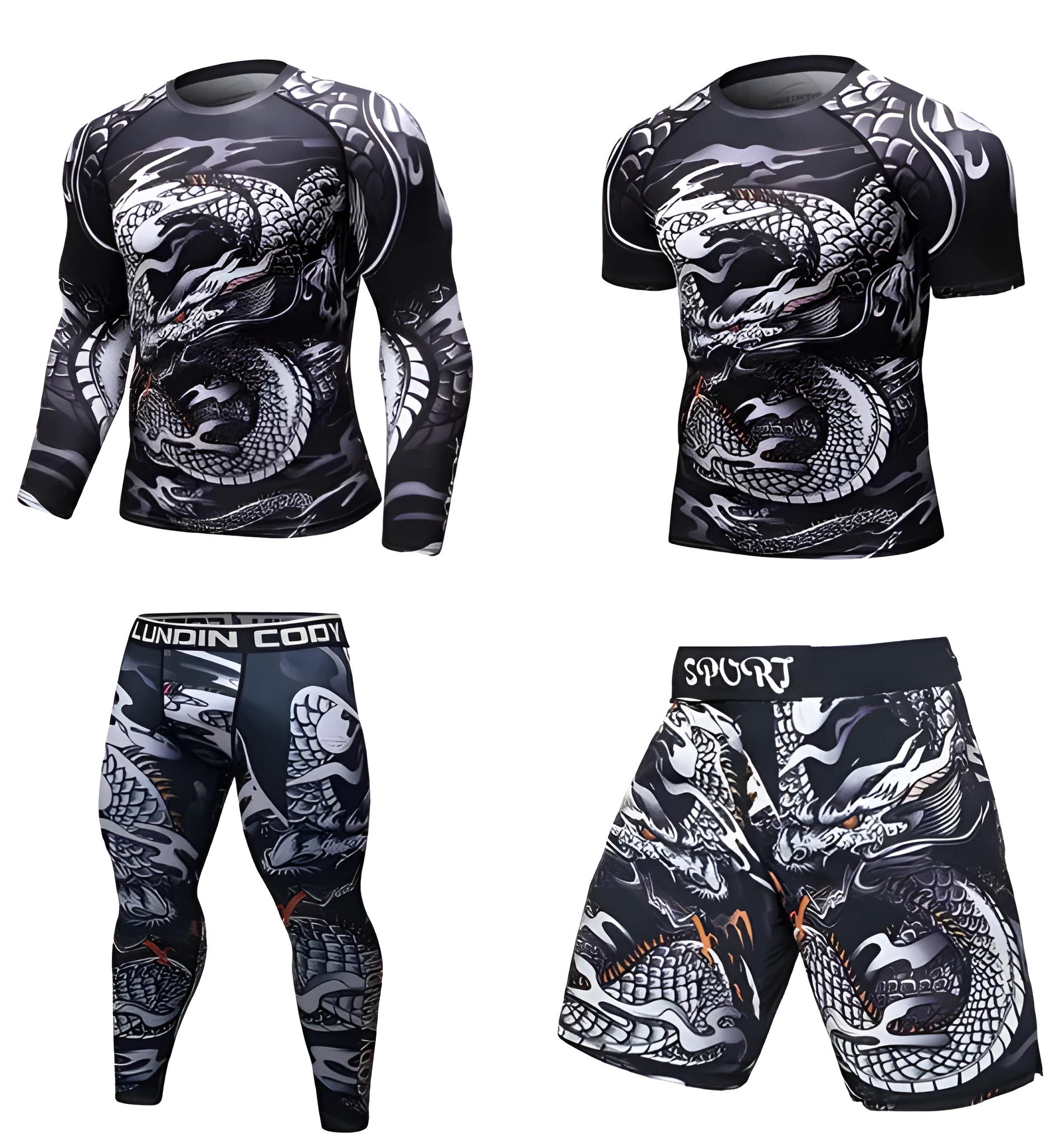 Men's long sleeve polyester compression rashguard t-shirt for MMA gym workout