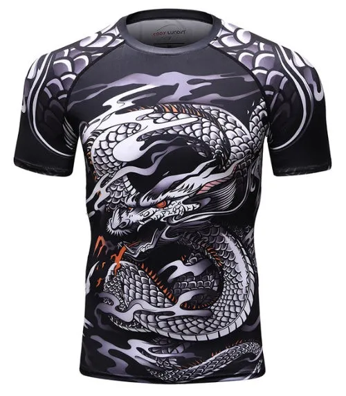 Men's long sleeve polyester compression rashguard t-shirt for MMA gym workout