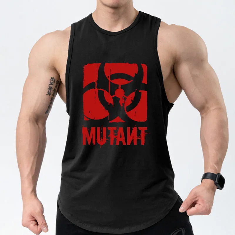 Men's loose fit polyester waistcart training sleeveless shirt for gym workouts