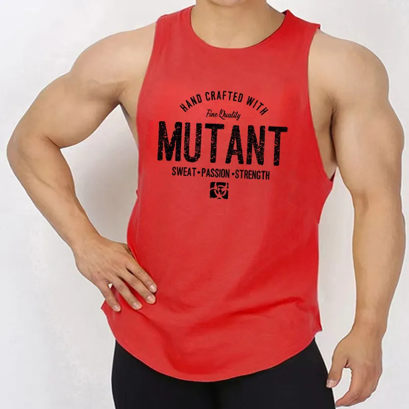 Men's loose fit polyester waistcart training sleeveless shirt for gym workouts