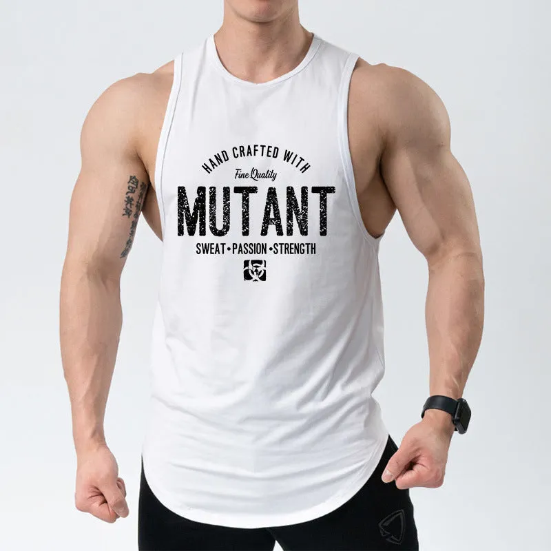 Men's loose fit polyester waistcart training sleeveless shirt for gym workouts