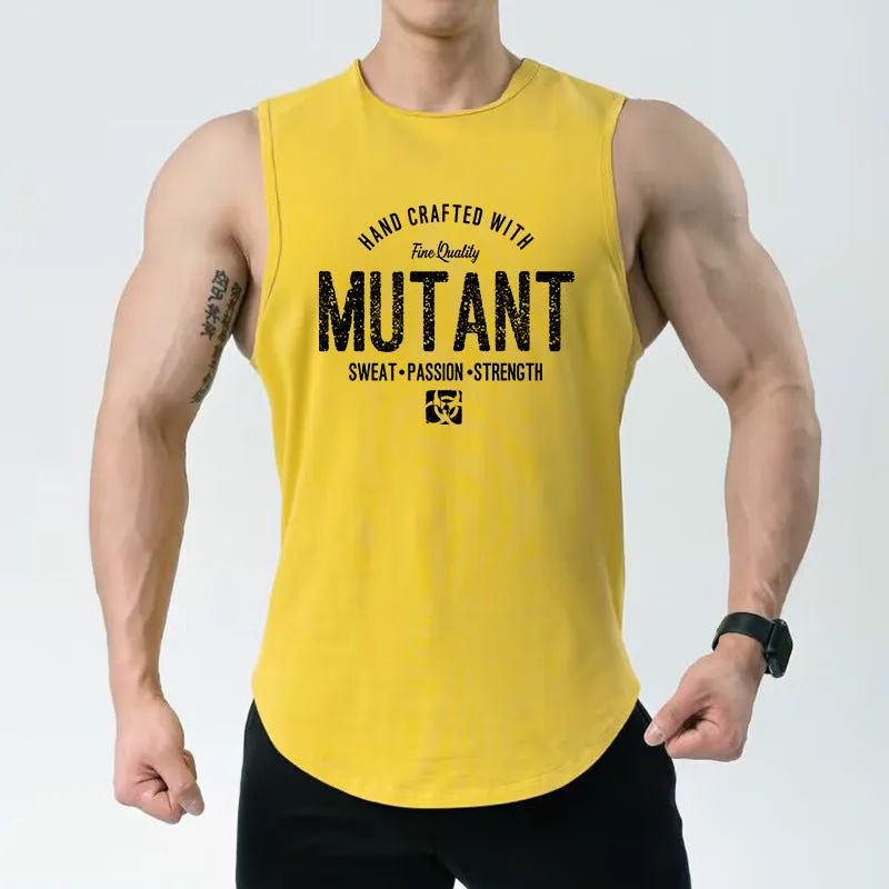 Men's loose fit polyester waistcart training sleeveless shirt for gym workouts
