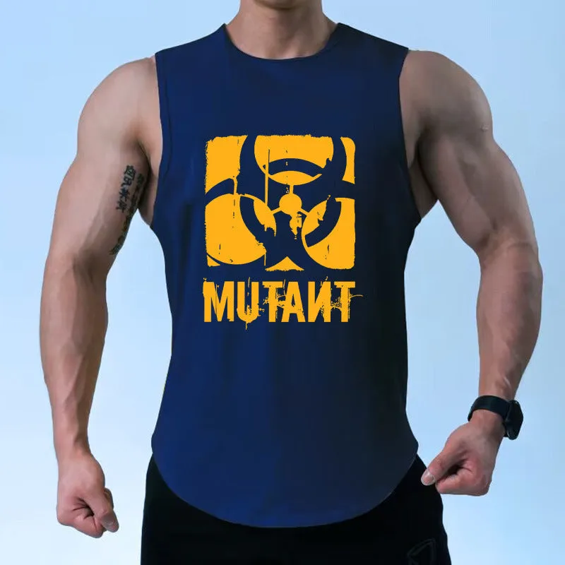 Men's loose fit polyester waistcart training sleeveless shirt for gym workouts