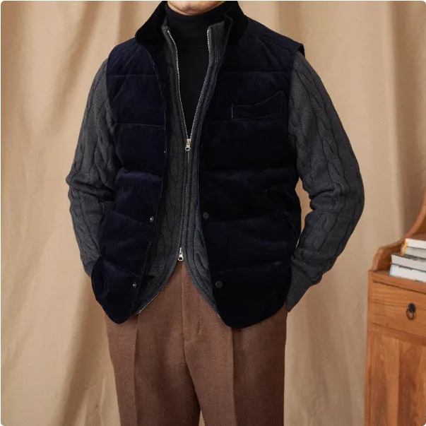 Men thick loose white duck down jacket in apricot, Japanese Korean casual style