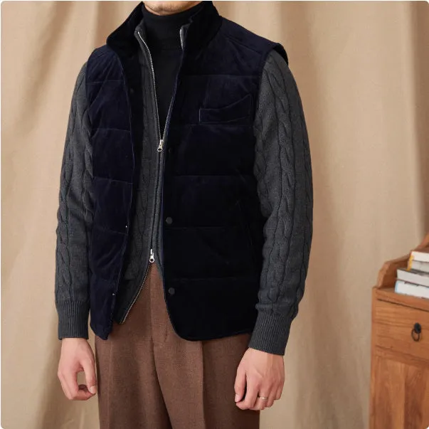 Men thick loose white duck down jacket in apricot, Japanese Korean casual style